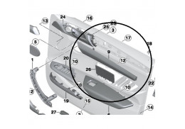 Kit caches de portes avant et arrière finition Aluminium brossé pour BMW X3 F25