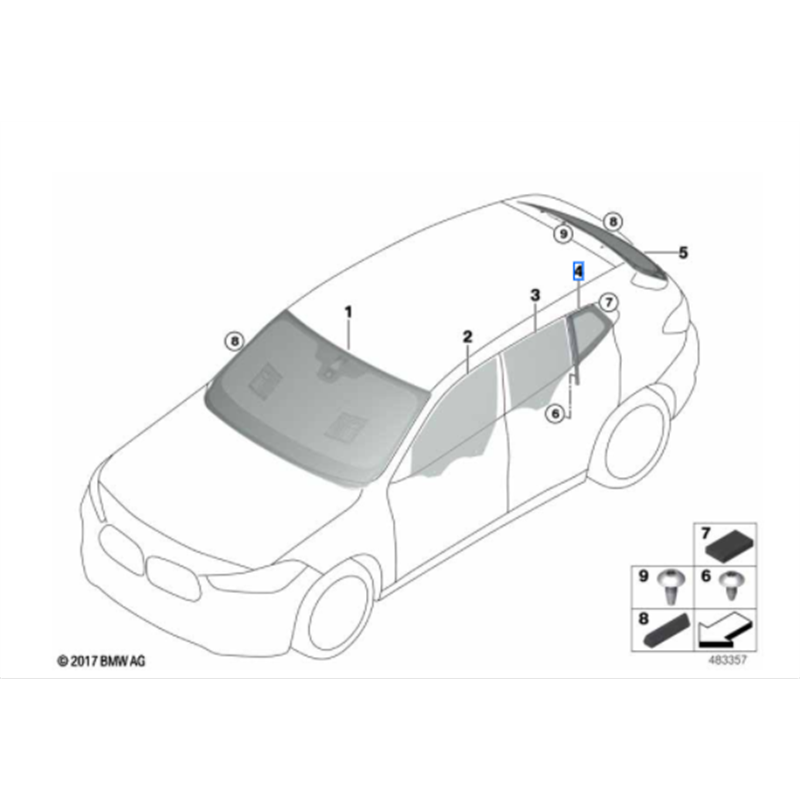 Déflecteur vitre avant arrière BMW X2 F39 2018 2019 2020 2021 2022