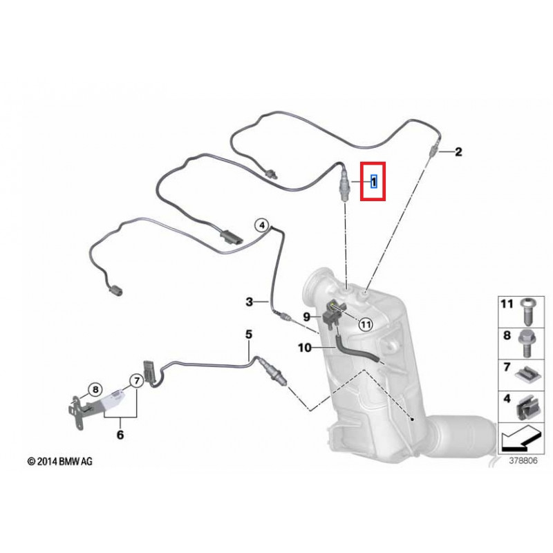 Sonde Lambda 430L Pour BMW X1 F48 16d Uniquement