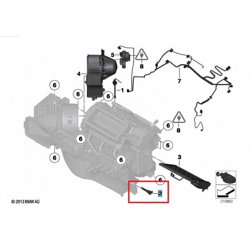 Sonde de température évaporateur pour BMW X5 E70 F15