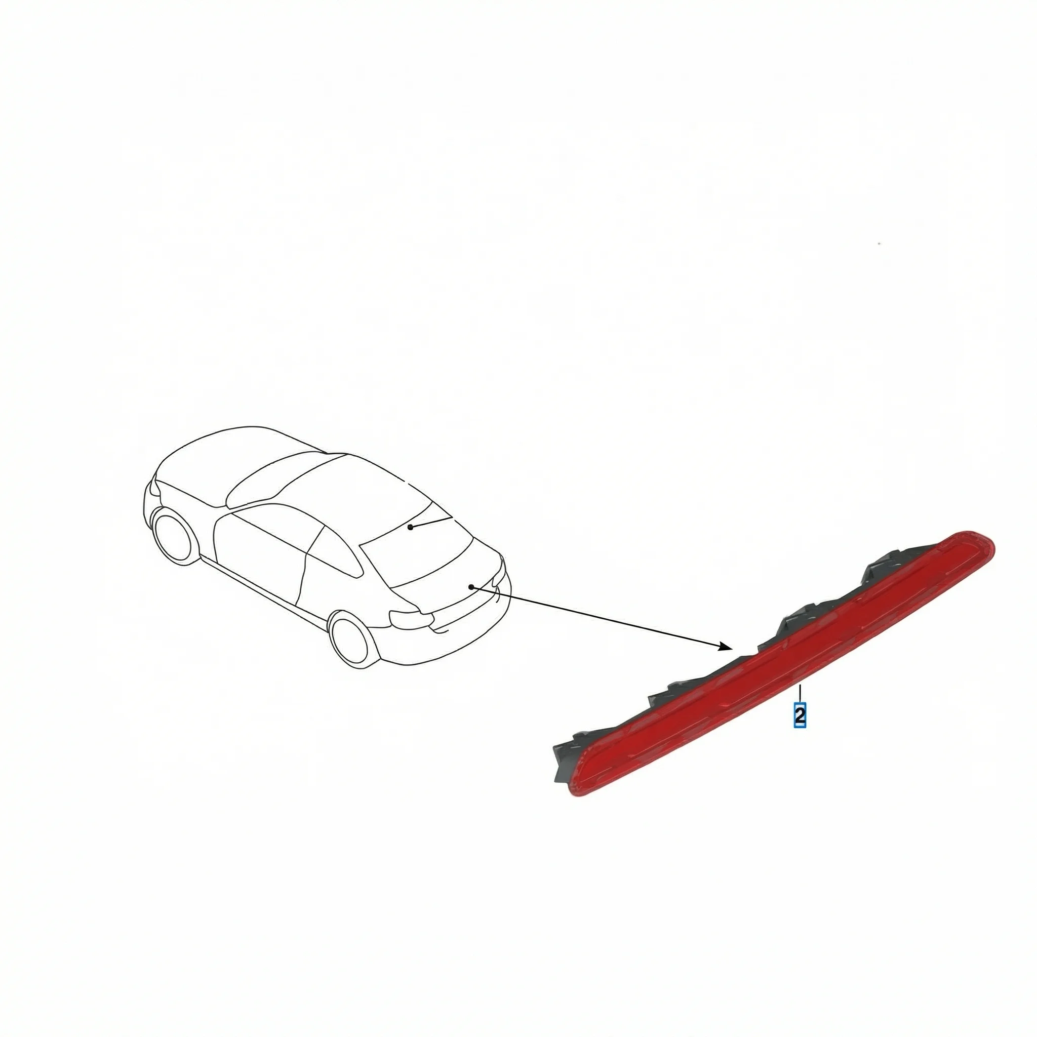 Troisième feu stop arrière pour BMW Série 2 Cabriolet F23 – schéma technique haute résolution