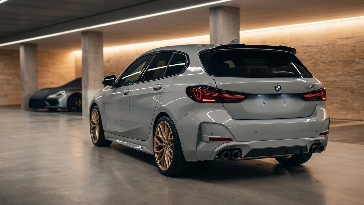 Post-équipement feux laser pour BMW Série 4 Coupé G22 Cabriolet G23 (avant 03/24) et Gran Coupé G26 (avant 07/24) — visuel en situation sur une BMW Série 1