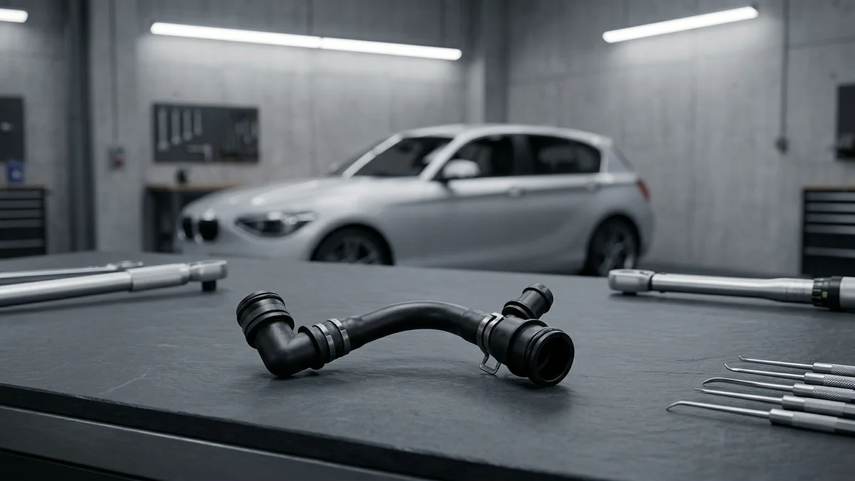 Tuyau radiateur-vase d'expansion pour BMW Série 3 F30 F31 F34 GT (316d / 318d / 320d / 325d uniquement) — visuel en situation sur une BMW Série 1