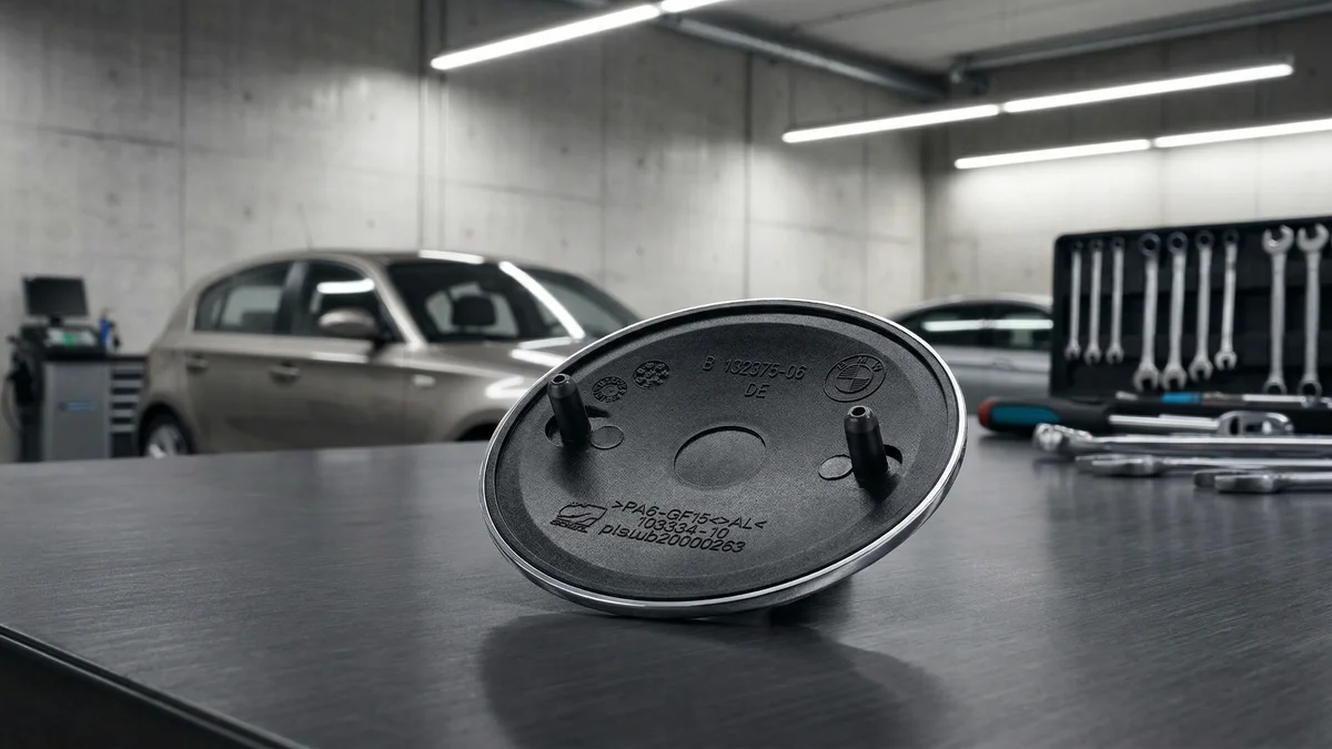 BMW emblème CAPOT 50 ans M pour BMW Série E90 — visuel en situation sur une BMW Série 1