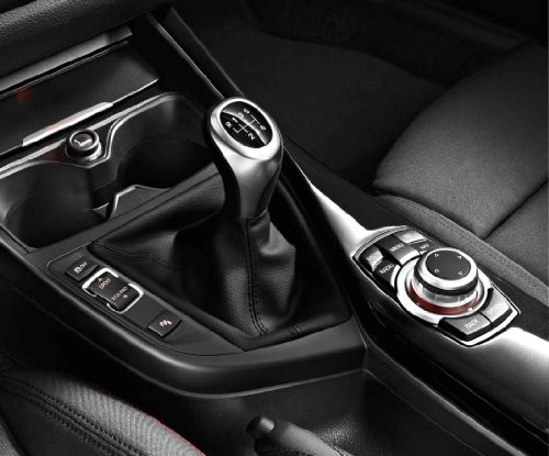 Pommeau de levier de vitesse en cuir 6 vitesses avec bague chromée pour BMW Série 1 F20 F21