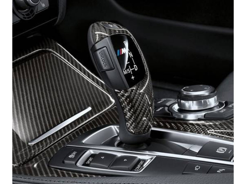 Pommeau de levier de vitesses BMW gainé cuir avec insert décoratif chromé