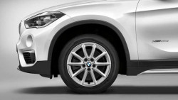 Jante 19" Style 573 à rayons en V, bicolores noir brillant, polies pour BMW X1 F48