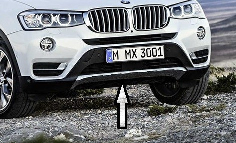 Cache inférieur de pare-choc avant finition Xline pour BMW X3 F25 à partir de 2015