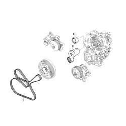 Courroie nervurée POLY-V (avec tendeur de courroie et poulie de renvoie) pour BMW Série 1 E81 E82 E87 E88