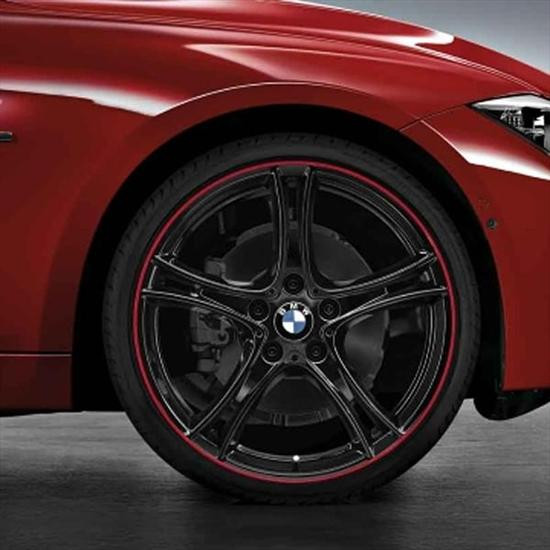 Jante Style 361 à rayons doubles, noires cerclées de rouge pour BMW Série 4 F32 F33 F36