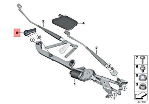 Cache de bras d'essuie-glace pour BMW Série 2 Active Tourer F45 et Gran Tourer F46
