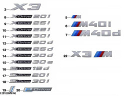 Logo de porte / hayon BMW X3 E83 F25 G01