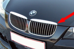 Grilles de calandre chromes (deux cotes) pour BMW Série 3 E90 E91 NON LCI Phase 1 (avant 2008)