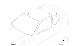 Vitre latérale arrière (côté au choix) BMW Série 3 E46 Cabriolet