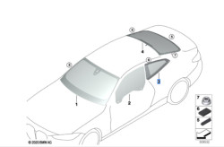 Vitre latérale arrière (côté au choix) BMW Série 4 G23