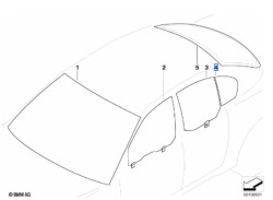 Vitre latérale arrière fixe (côté au choix) BMW Série 5 E60
