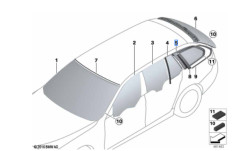 Vitre latérale arrière fixe gauche BMW Série 5 F11