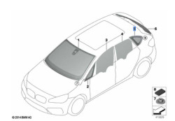 Vitre arrière latérale fixe teintée (côté au choix) BMW Série 2 F45