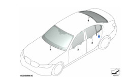 Vitre latérale arrière fixe (côté au choix) BMW Série 3 G20 G80