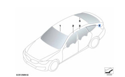 Vitre latérale fixe arrière (côté au choix) BMW Série 3 F34 GT