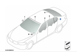 Vitre latérale arrière fixe (côté au choix) BMW Série 5 G30