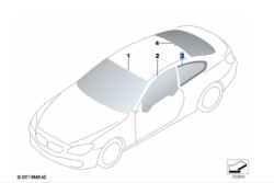 Vitre latérale arrière fixe (côté au choix) BMW Série 6 F13