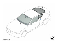 Vitre latérale arrière fixe (côté au choix) BMW Série 8 G14
