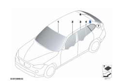 Vitre latérale arrière fixe (côté au choix) BMW X1 E84