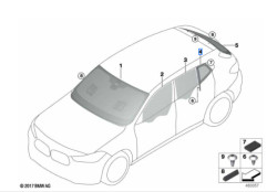 Vitre latérale fixe arrière teintée (côté au choix) BMW X2 F39