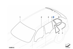 Vitre latérale arrière fixe (côté au choix) BMW X5 E70