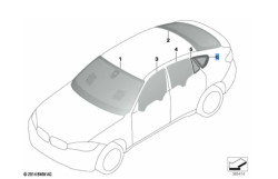 Vitre latérale arrière fixe (côté au choix) BMW X6 F16