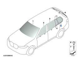 Vitre latérale arrière fixe teintée (côté au choix) BMW X7 G07