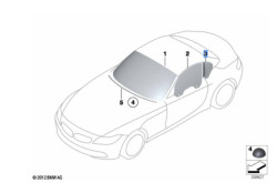 Vitre latérale arrière fixe (côté au choix) BMW Z4 E89