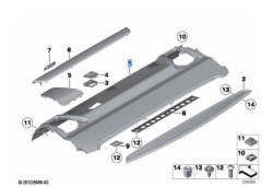 Plage arrière pour BMW Série 7 F01 F02