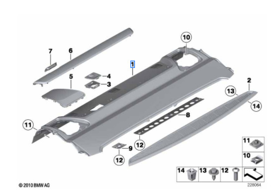 Plage arrière pour BMW Série 7 F01 F02