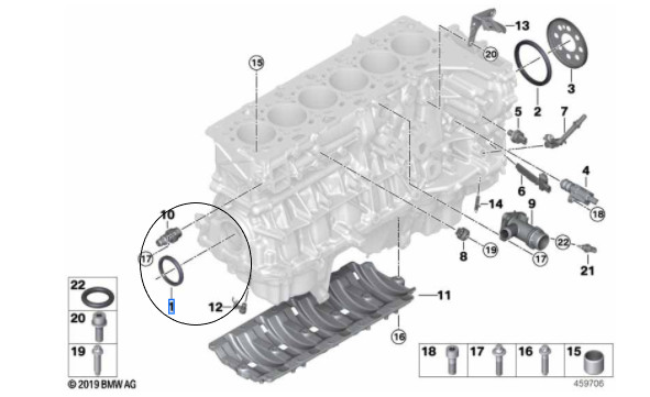 Joint d'arbre (55x68x8) BMW Série 4 F32 F33 F36