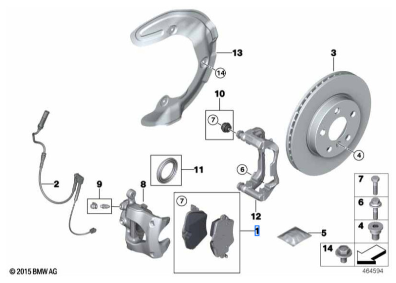 Plaquette de frein avant avec témoin d'usure pour BMW Série 4 G22 G23