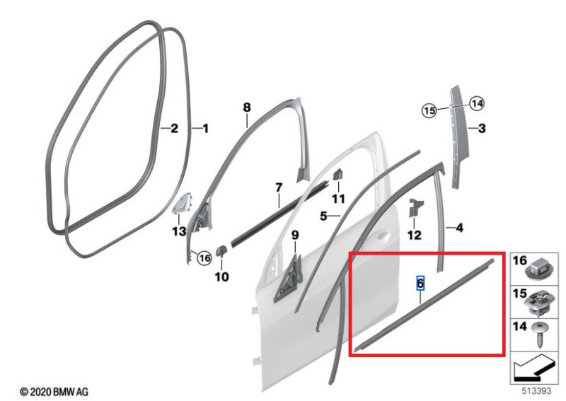 Baguette de porte inférieur noir brillant SHADOWLINE (coté au choix) BMW Série 1 F40