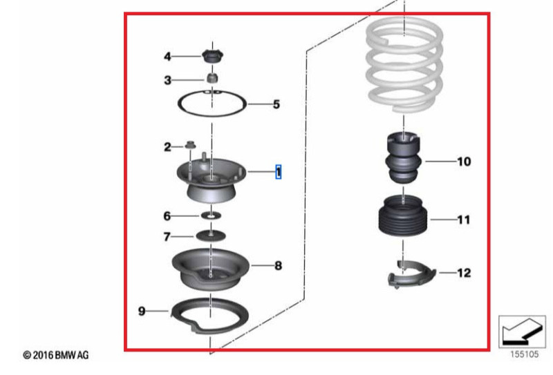 Kit complet tête d'amortisseur AVANT pour BMW Série 3 E90 E91 E92 E93