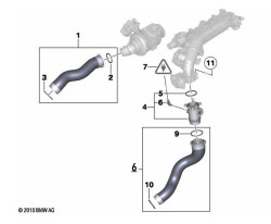 Conduite d'air de suralimentation (au choix) pour BMW Série 4 F32 F33 F36 GC (diesel uniquement)