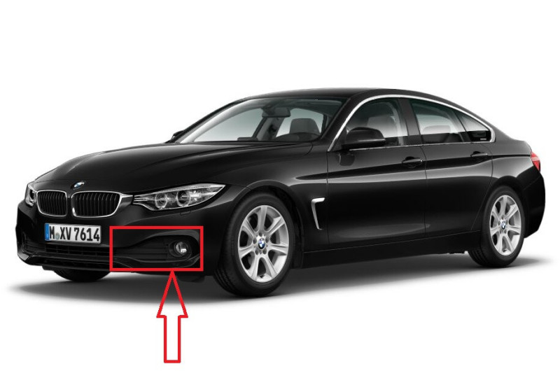 Grille fermée (coté au choix) de pare-chocs (non PACK M) pour BMW Série 4 F32 F33 F36 GC