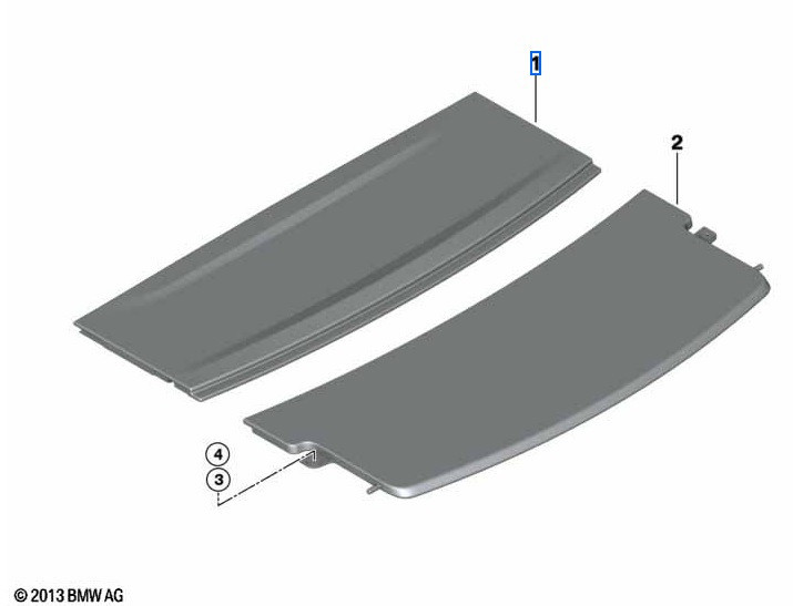 Cache-bagages de coffre arrière partie avant pour BMW Série 3 F34 GT