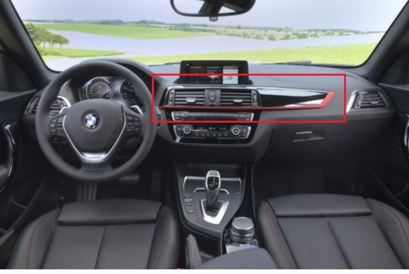 Placage tableau de bord noir brillant Sport (korallrot matt) pour BMW Série 1 F20 F21 LCI (phase 2)