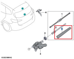 Cache de bras d'essuie-glace arriere pour BMW Active Tourer U06