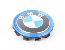 Cache-moyeu avec anneau bleu (diamètre 68 MM) BMW pour jantes alliage BMW Série 6 E63 E64 F12 F13 F06 GC