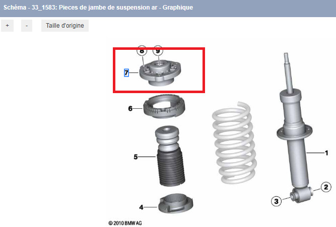 Palier-support amortisseur arrière pour BMW X3 G01 X4 G02