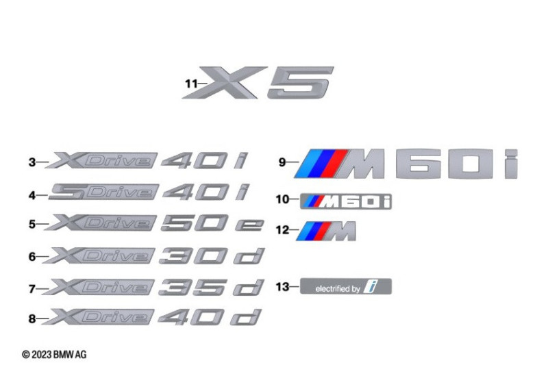 Logo de porte / hayon BMW X5 E70 F15 G05