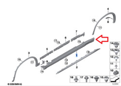 Bas de caisse (M) en apprêt (coté gauche) pour BMW X2 F39