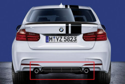 Diffuseur arrière noir mat BMW M Performance pour BMW Série 3 F30 F31