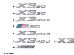 Logo de coffre pour BMW X3 G45